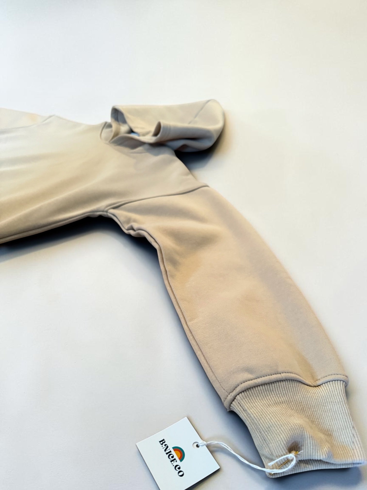 B.NICE.CO Hoodie – Tan Unisex Pullover (Blank Hoodie Jacket)