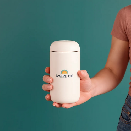 B.NICE.CO 12oz Insulated Travel Mug | Ceramic-Coated Stainless Steel