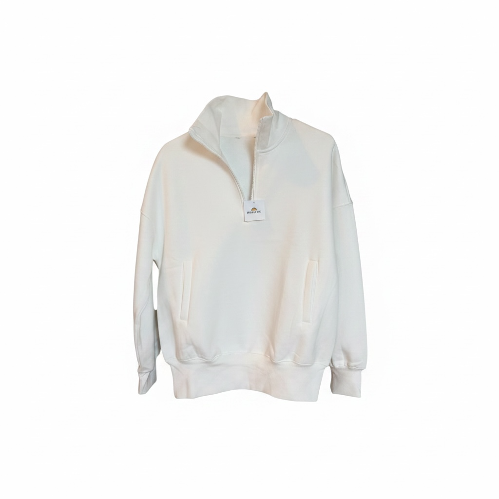 B.NICE.CO White Quarter-Zip Sweater