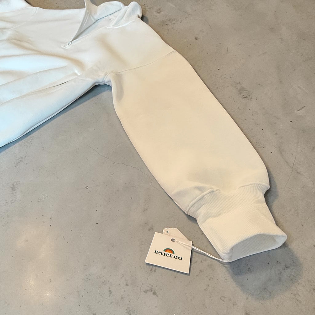 B.NICE.CO White Quarter-Zip Sweater